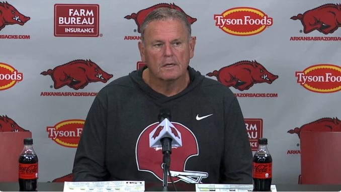 Arkansas Head Football Coach Sam Pittman talks LSU game