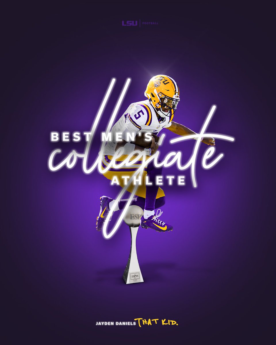 Former LSU QB Jayden Daniels wins ESPY as Best Male Collegiate Athlete ...