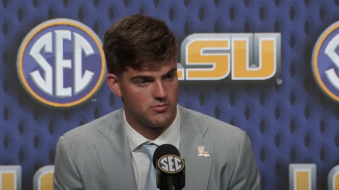 LSU QB Garrett Nussmeier at SEC Media Days