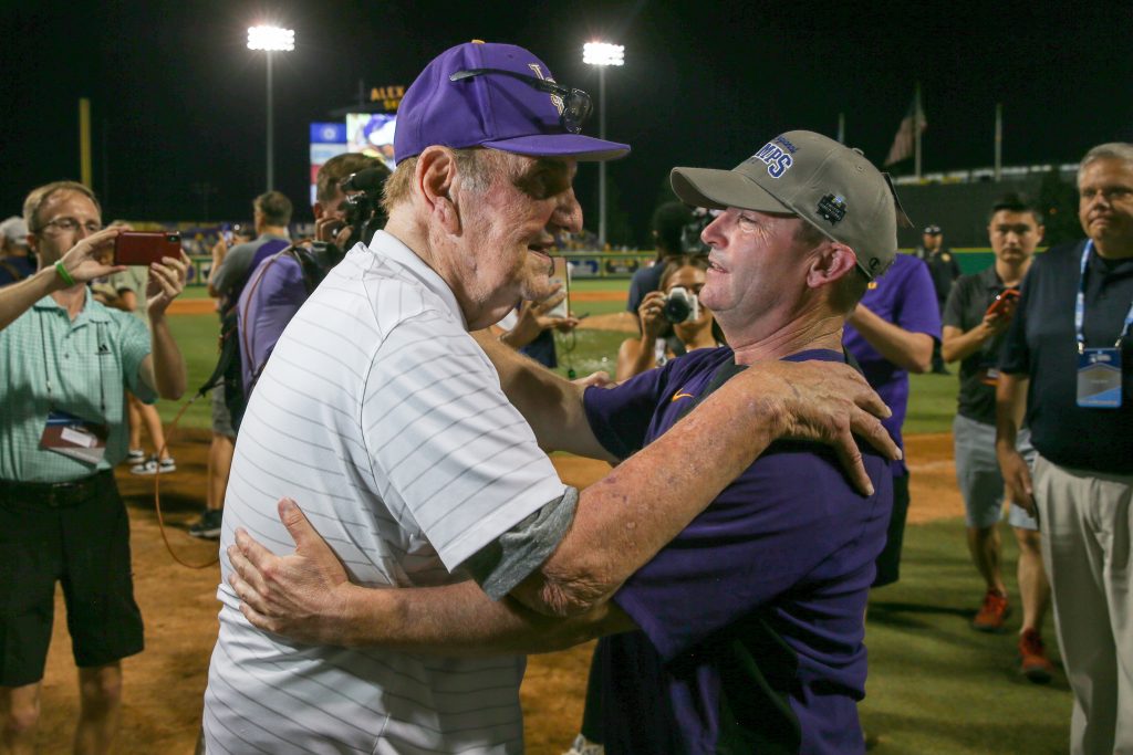 Skip Bertman and Jay Johnson as LSU returns to Omaha