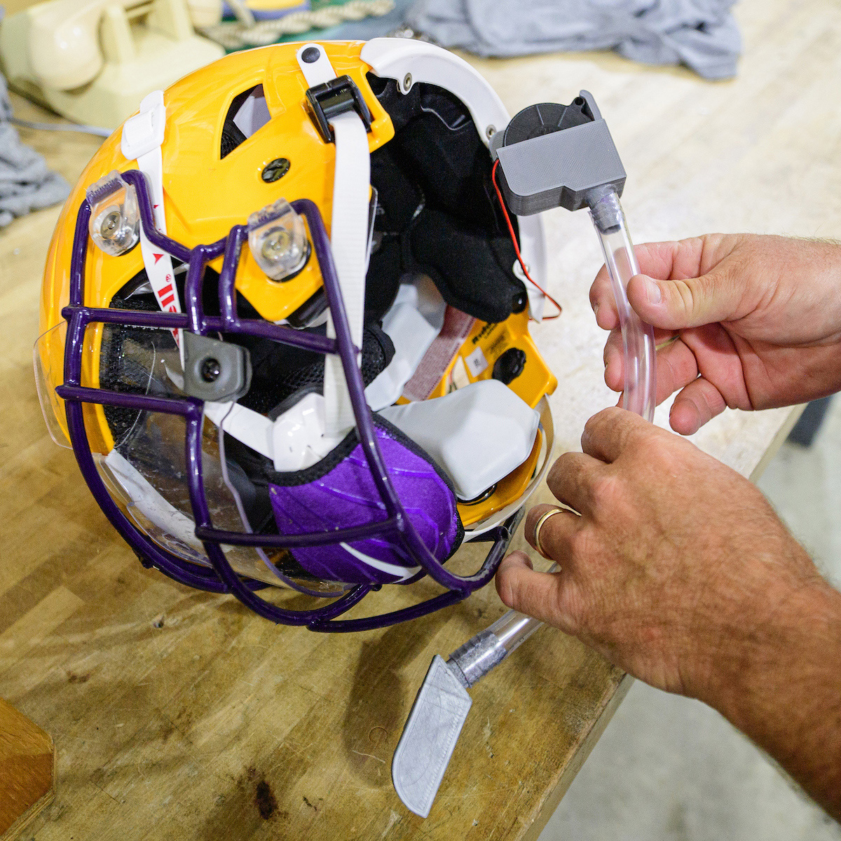 LSU experimenting with air-conditioned football helmets